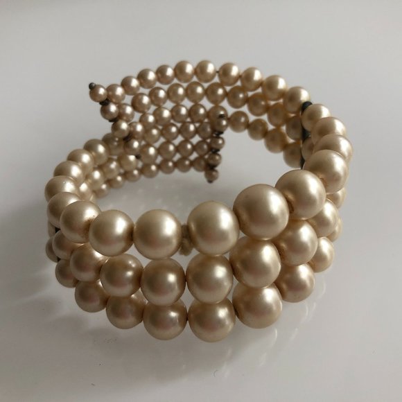 Vintage Jewelry - EUC - Vintage Pearl Cuff Bracelet